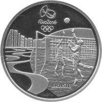 Brasilien 5 Reais 2016 XXXI. Olympische Sommerspiele 2016 in Rio de Janero "Beachvolleyball und Samba" - Silber PP