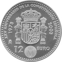 Spanien 12 Euro 2003 - 25. Jahrestag der spanischen Verfassung - Silber