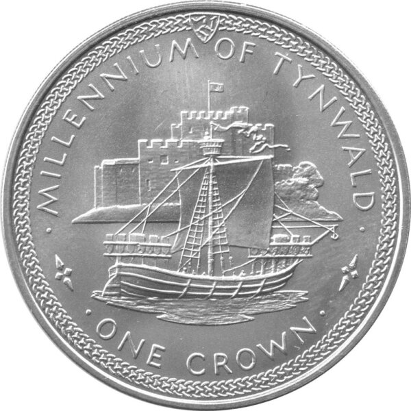 Isle of Man 1 Crown 1979 - 1000 Jahre Tynwald "Kogge" - Silber