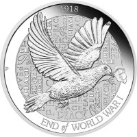 Australien Friedenstaube - Dove 2018 2 oz Silber Piedfort