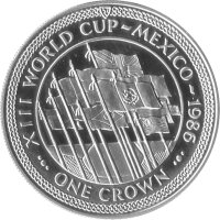 Isle of Man 1 Crown 1986 - XIII. Fußball WM 1986 in...