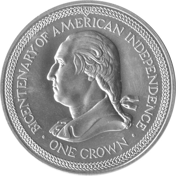 Isle of Man 1 Crown 1976 - 200 Jahre Unabhängigkeit der USA "George Washington" - Silber