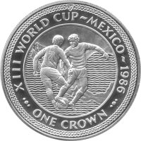 Isle of Man 1 Crown 1986 - XIII. Fußball WM 1986 in...