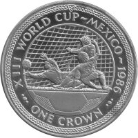 Isle of Man 1 Crown 1986 - XIII. Fußball WM 1986 in...