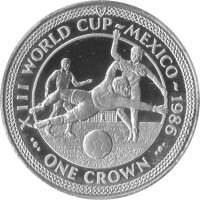 Isle of Man 1 Crown 1986 - XIII. Fußball WM 1986 in...