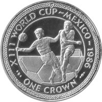 Isle of Man 1 Crown 1986 - XIII. Fußball WM 1986 in...