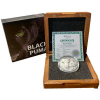 Niue Wildlife Familiy 2016 Black Puma - 1 oz Silber | High Relief Antik Finish