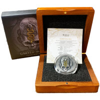 Kamerun Carved Skull 2018 Clade Mortis 1 oz Silber | High Relief Antik Finish
