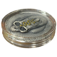 Kamerun Carved Skull 2018 Clade Mortis 1 oz Silber | High Relief Antik Finish