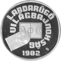 Ungarn 500 Forint 1981 - XII. Fußball WM 1982 in Spanien "Fußballfeld" - Silber PP