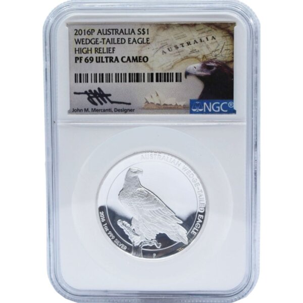 Australien Wedge Tailed Eagle 2016 1 oz Silber - PP High Relief