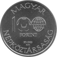 Ungarn 100 Forint 1985 - XIII. Fußball WM 1986 in Mexiko "Mexikanische Artefakte" - Ku-Ni