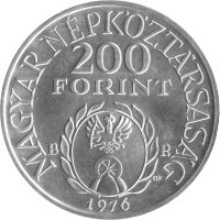 Ungarn 200 Forint 1976 - 300. Geburtstag von Franz II. Rákóczi - Silber