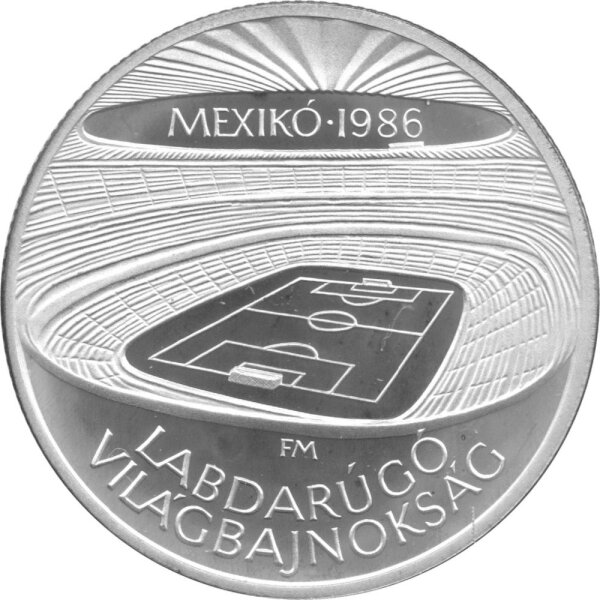 Ungarn 500 Forint 1986 - XIII. Fußball WM 1986 in Mexiko "Stadion" - Silber PP