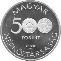 Ungarn 500 Forint 1986 - XIII. Fußball WM 1986 in Mexiko "Stadion" - Silber PP