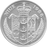 Niue 50 Dollars 1988 - XIII. Fußball WM 1986 in Mexiko "Zweikampf" - Silber PP