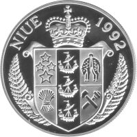 Niue 10 Dollars 1992 - Gefährdete Wildtiere "Weißwale" - Silber PP