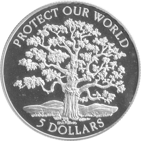 Niue 5 Dollars 1993 - Schütze unsere Welt - Silber PP