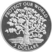 Niue 5 Dollars 1993 - Schütze unsere Welt - Silber PP