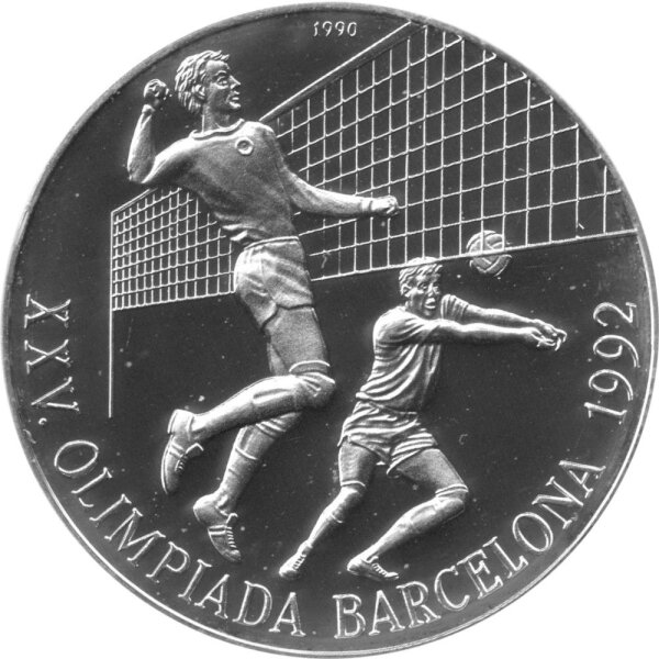 Kuba 10 Pesos 1990 - XXV. Olympische Sommerspiele 1992 in Barcelona "Volleyball" - Silber PP