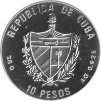 Kuba 10 Pesos 1990 - XXV. Olympische Sommerspiele 1992 in Barcelona "Volleyball" - Silber PP