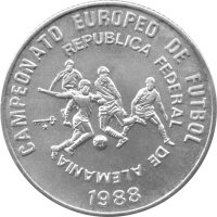 Kuba 5 Pesos 1988 - Fußball EM 1988 in Deutschland...