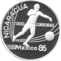 Nicaragua 2.000 Cordobas 1988 - XIII. Fußball WM...