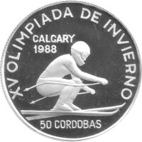 Nicaragua 50 Cordobas 1988 - XV. Olympische Winterspiele...