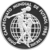 Ecuador 1.000 Sucres 1986 - XIII. Fußball WM 1986...
