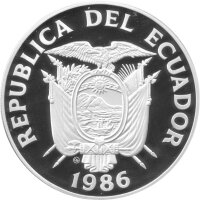 Ecuador 1.000 Sucres 1986 - XIII. Fußball WM 1986 in Mexiko "Zweikampf" - Silber PP