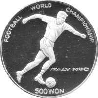 Nordkorea 500 Won 1988 - XIV. Fußball WM 1990 in...