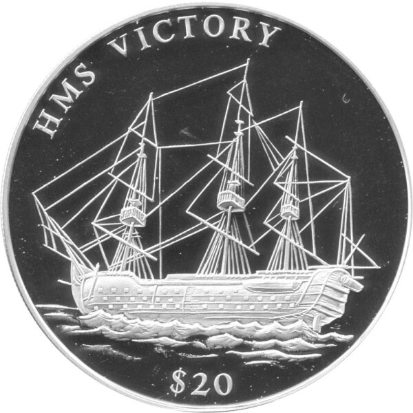 Liberia 20 Dollars 2000 - Schiffe "H.M.S. Victory" - Silber PP