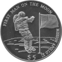 Liberia 5 Dollars 2000 - Erster Mensch auf dem Mond -...