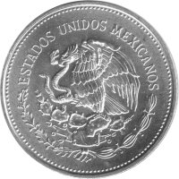 Mexiko 100 Pesos 1985 - XIII. Fußball WM 1986 in Mexiko "Fußball und künstlerische Zeichnungen" - Silber