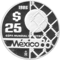 Mexiko 25 Pesos 1986 - XIII. Fußball WM 1986 in...