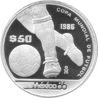 Mexiko 50 Pesos 1986 - XIII. Fußball WM 1986 in...