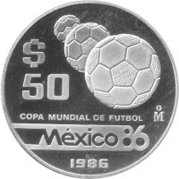 Mexiko 50 Pesos 1986 - XIII. Fußball WM 1986 in...