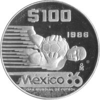 Mexiko 100 Pesos 1986 - XIII. Fußball WM 1986 in...