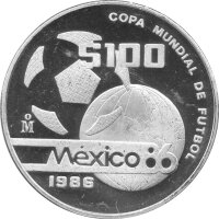 Mexiko 100 Pesos 1986 - XIII. Fußball WM 1986 in...