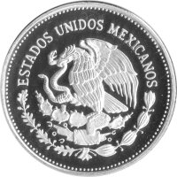 Mexiko 100 Pesos 1986 - XIII. Fußball WM 1986 in Mexiko "Fußball vor Globus" - Silber PP