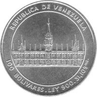 Venezuela 100 Bolivares 1986 - 200. Geburtstag von José María Vargas - Silber