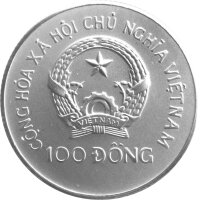 Vietnam 100 Dong 1986 - XIII. Fußball WM 1986 in Mexiko "Fußballspieler mit Ball" - Silber
