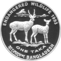 Bangladesch 1 Taka 1993 - Bedrohte Tierwelt...