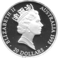 Australien 20 Dollars 1993 - 100 Jahre Olympische Spiele der Neuzeit "Schwimmen" - Silber PP