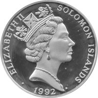 Solomon Islands 10 Dollars 1992 - Bedrohte Tierwelt "Krokodil" - Silber PP