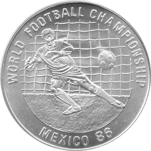 Kambodscha/Cambodia 20 Riels 1988 - XIII. Fußball-WM 1986 in Mexiko "Torhüter fängt Ball" - Silber