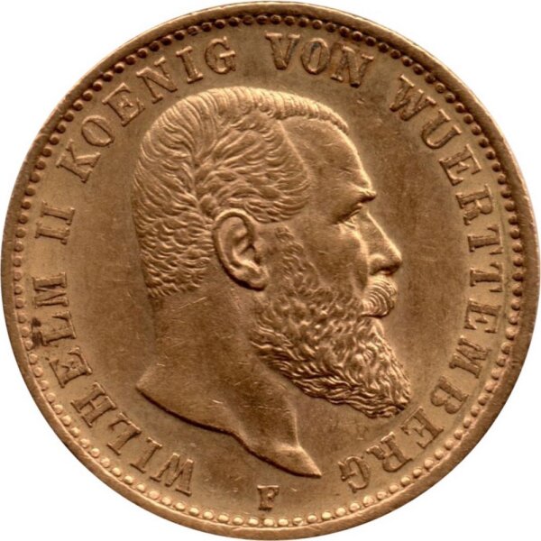 J.296 Württemberg 20 Mark 1894-1914 - König Wilhelm II. - Gold -ss