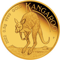 Australien Känguru 2022 0,5 Gramm Gold - Polierte...