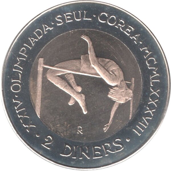 Andorra 2 Diners 1985 XXIV. Olympische Sommerspiele 1988 in Seoul "Hochsprung" - Kupfer-Nickel