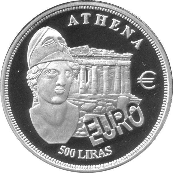 Malteserorden 500 Liras 2001 - Athene - Silber PP